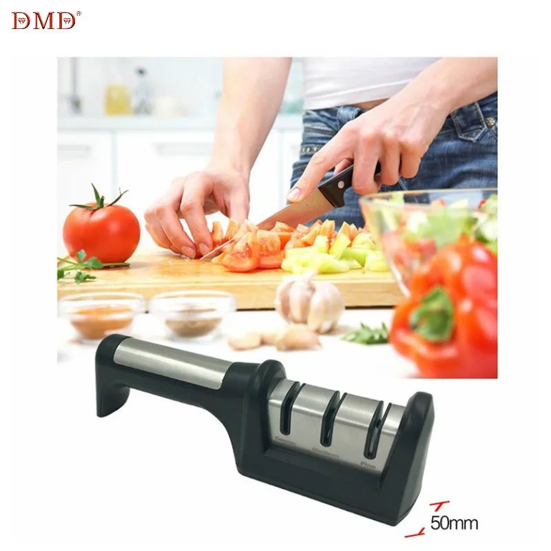 

Three Stages Stable Tools Stainless Steel Kitchen Knife Sharpener, Black