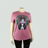 high quality women overseas silkscreen graphic long t shirts sassy adult graphic pink crew neck tees low moq star bucks t-shirts