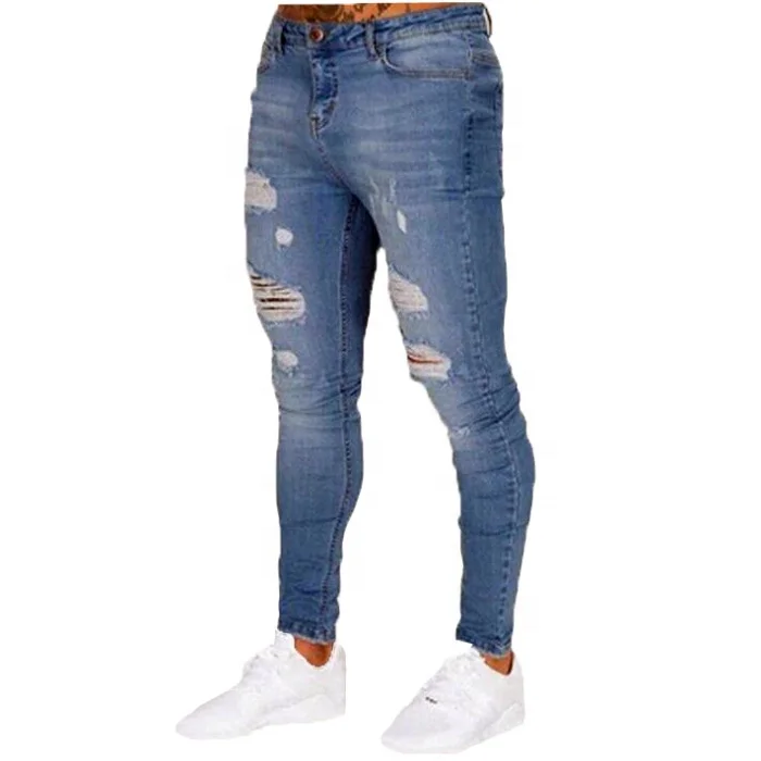 

Cotton Jean Men's Pants Vintage Hole Cool Trousers for Guys Summer Europe America Style Plus Size 3XL ripped jeans Male