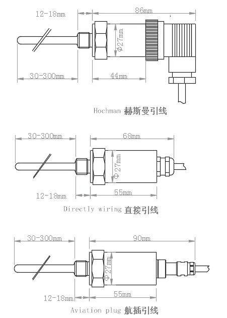 PT100 temperature transmitter for liquid/gas