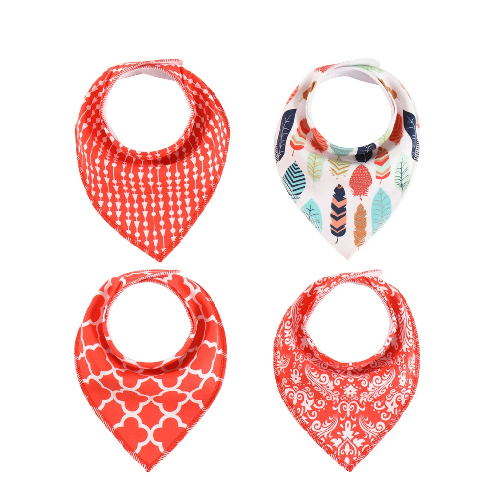 

Amazon Hot Selling 2018 Unisex Solid Color Organic Cotton Baby Bandana Bibs with Pacifier Clip, Multi color or customized color