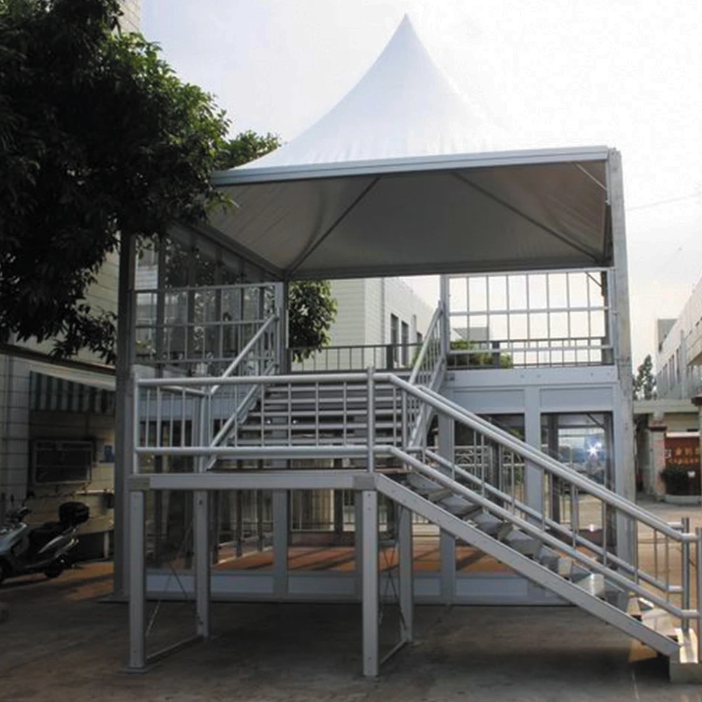 Manufacture aluminum structure double decker tent glass wall