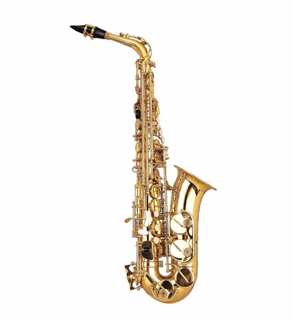 Musical Instruments Saxophone Eb Key Golden Lacquer Alto Saxophone
