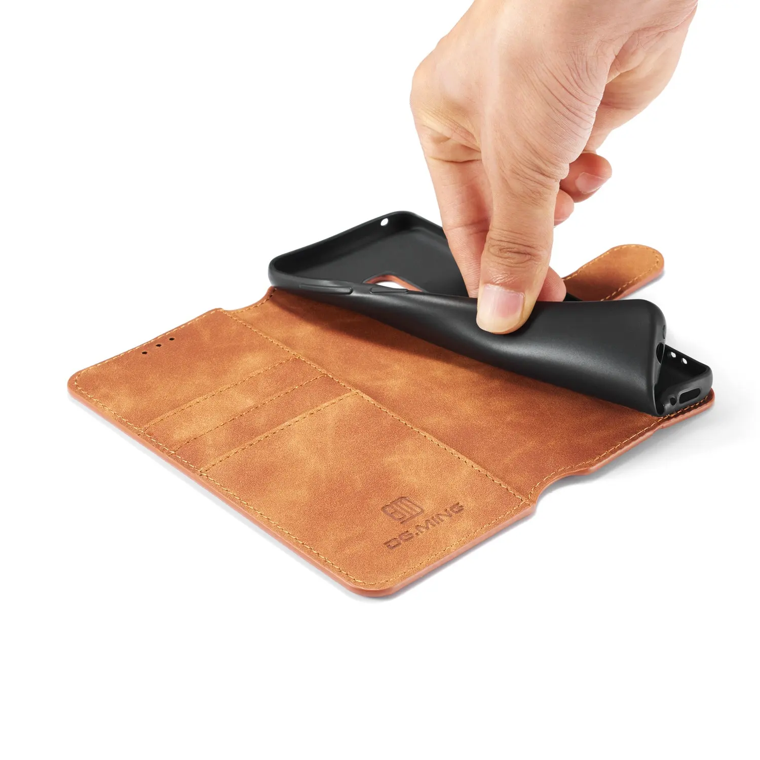 galaxy s8 s9 s10 plus note 9小袋保护套纯色小羊皮手机壳智能皮套