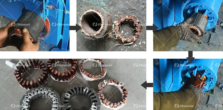 Scrap Motor Stator Coil Winding Dismantling Recycling Machine