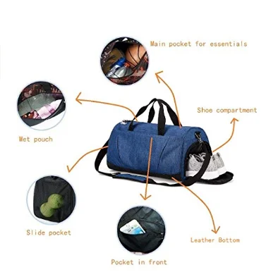 Small Plain Duffel Bag With Shoe Compartment,Suit Denim Custom Duffle Bags No Minimum - Buy ...