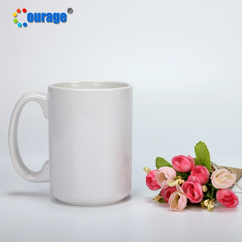 

High Quality Cheap Blank Plain White Ceramic Coffee Mugs 15 OZ