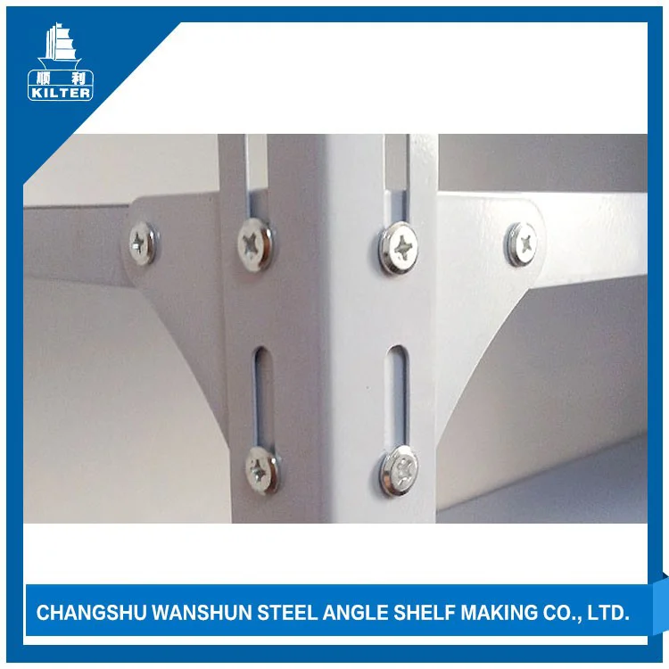 Boltless Metal Slotted Angle Iron Shelving Goods Garage Storage Racking System For Supermarket