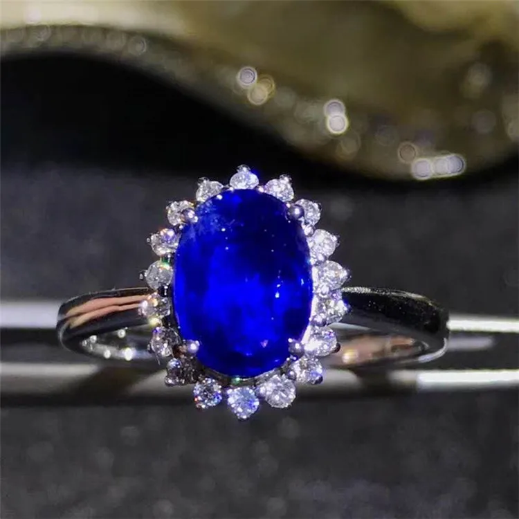 

Saudi Arabia bridal wedding gemstone jewelry 18k gold 1.4ct Sri Lanka natural blue sapphire ring