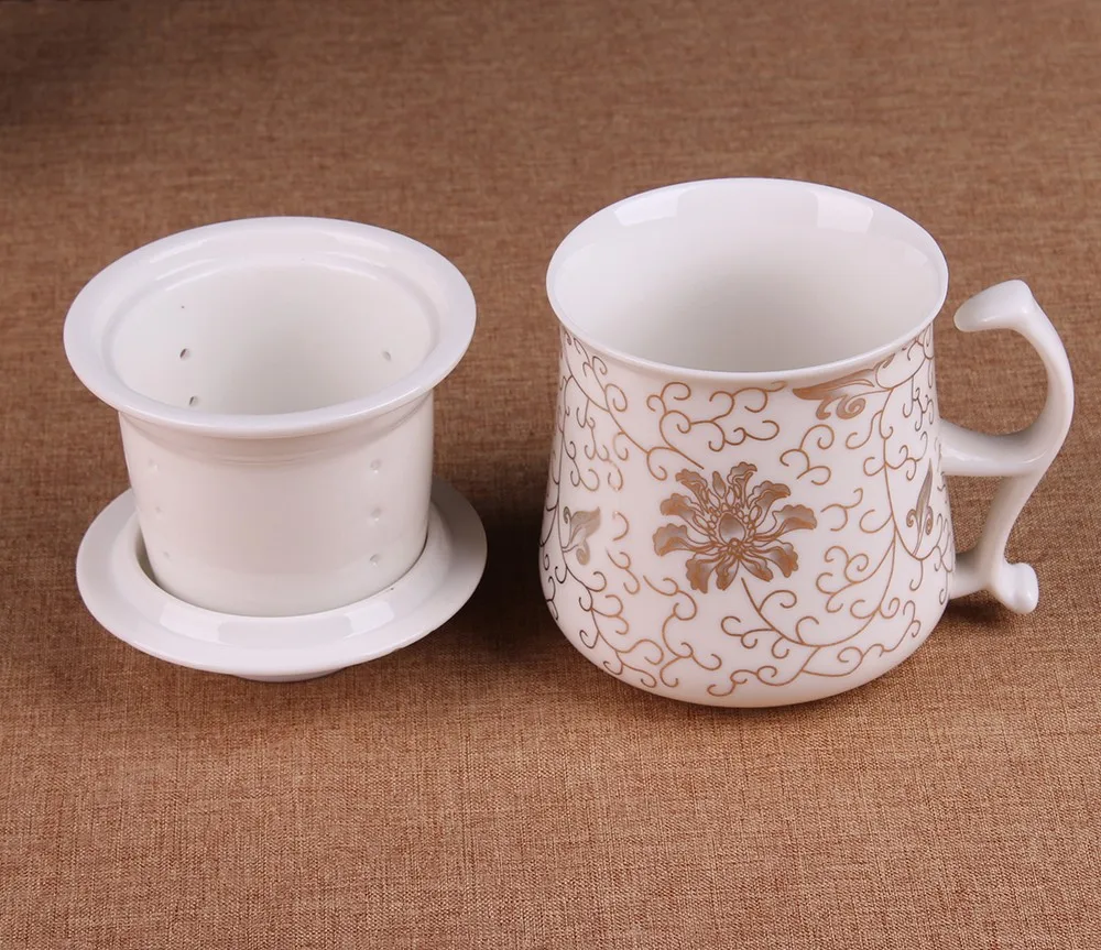 400ml Ceramic Tea Cup With Strainer And Lid,2018 Amazon Hot Selling