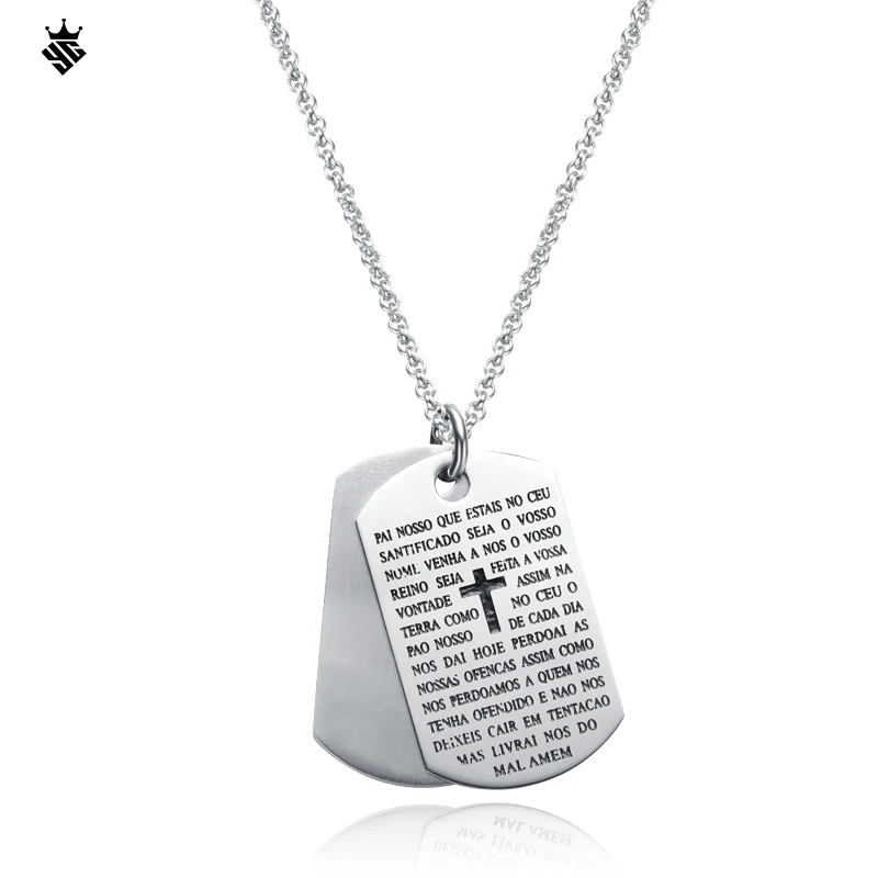 

Bible 2 Pieces Silver Men Stainless Steel Pendant Necklace