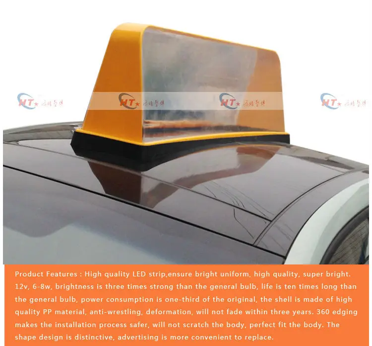 Big size PC plastic transparent taxi top advertising panel