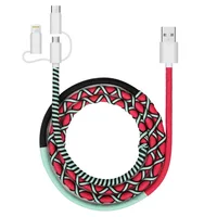 

Urizons New Handmade Rope 3 in 1 USB Data Cable for iphone Micro Type-C Mobile Phone Rope Cord Colorful 2.0A Charger Cable SEDEX