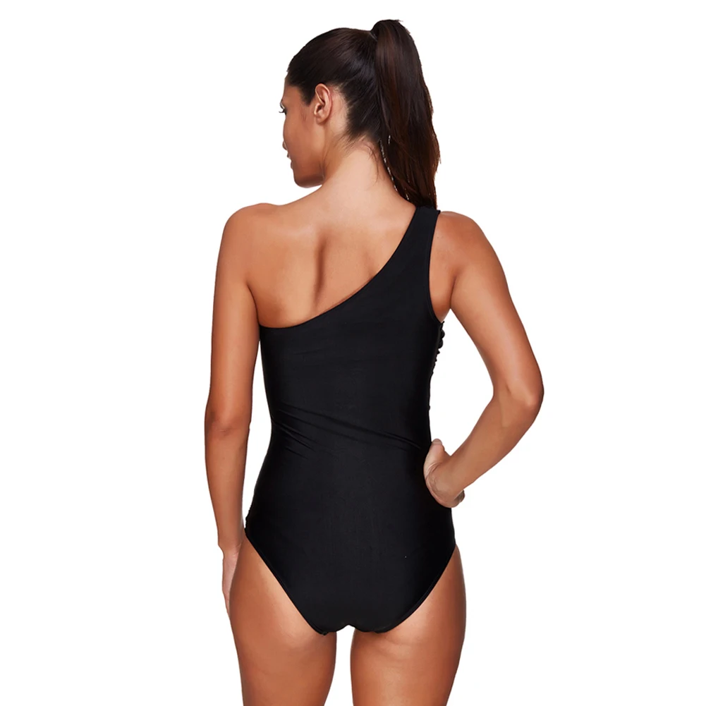 One Piece One Shoulder Black Hot Sale Swimsuit Women Buy One Piece