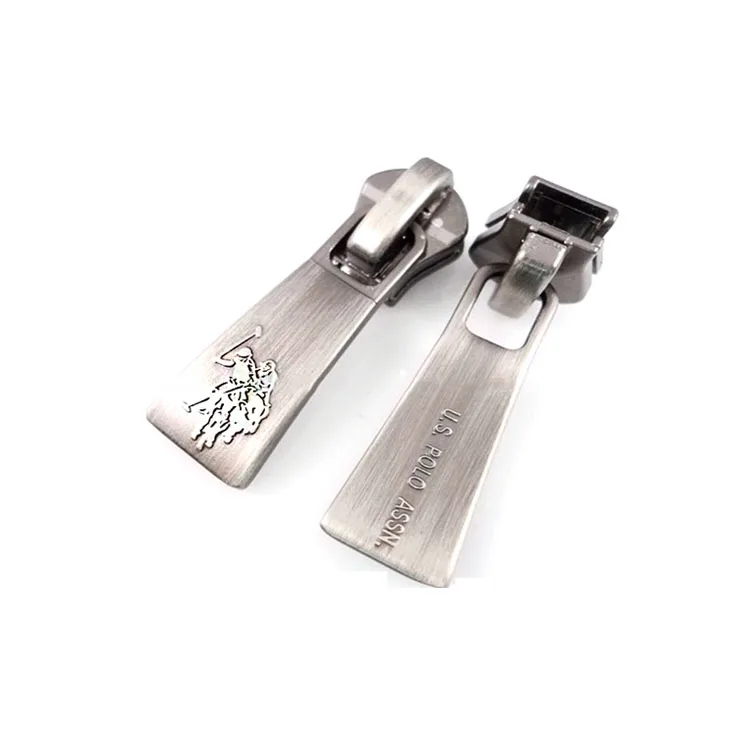 Metal Zipper Pullers With Antique Silver Color And Brush Effect Buy