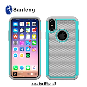 For iPhone X XS Hybrid Combo Case, 3 in1 PC+Silicon Case For iPhone XS Shockproof Defender Case