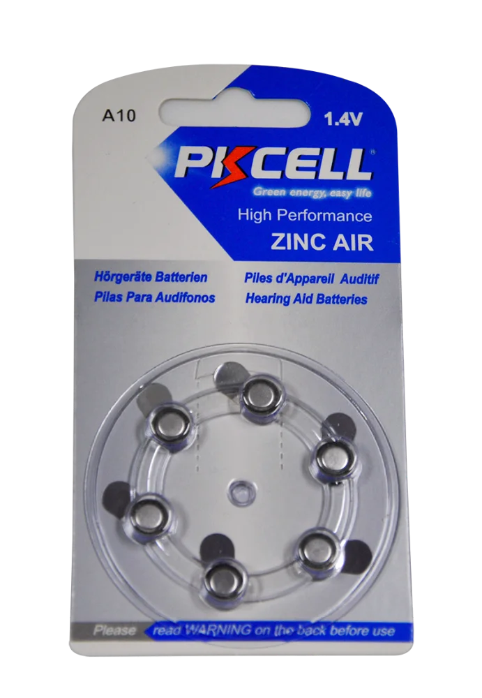 Hearing Aid Cell A10 Zinc Air Battery 1.4v Aidphone Battery Pkcell
