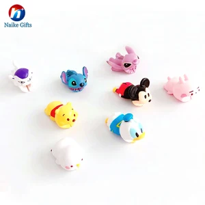 High quality Custom Cute Cartoon Animal Protector USB Rubber Cable Bite Set For Smart Mobile Phone