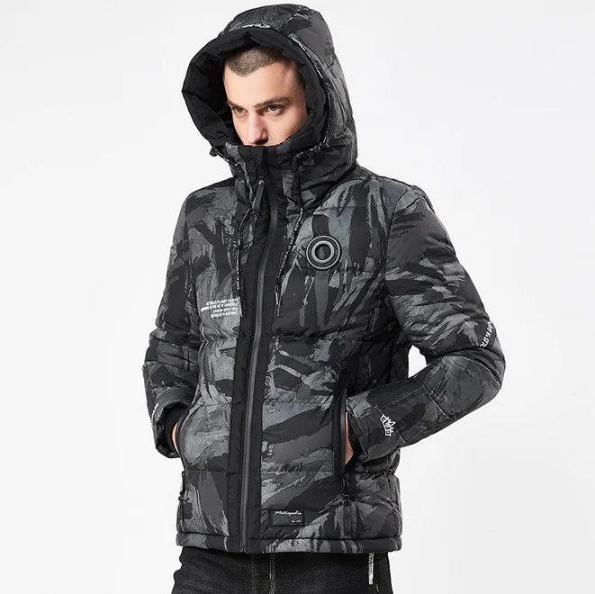 

winter fashion men's camo padded jacket coat windproof parka