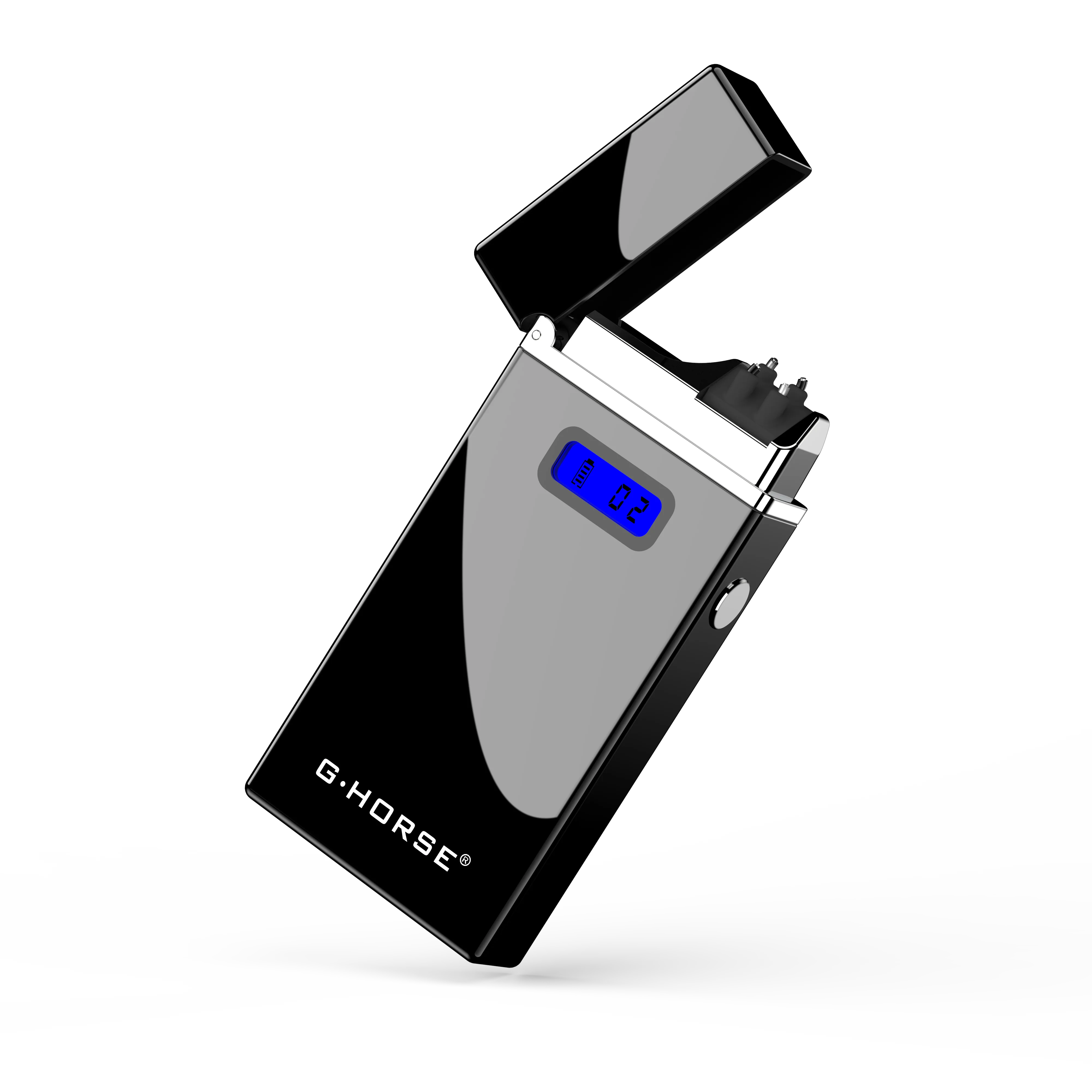 

2019 New products USB Rechargeable Electric double Arc custom logo Lighter with led capacity