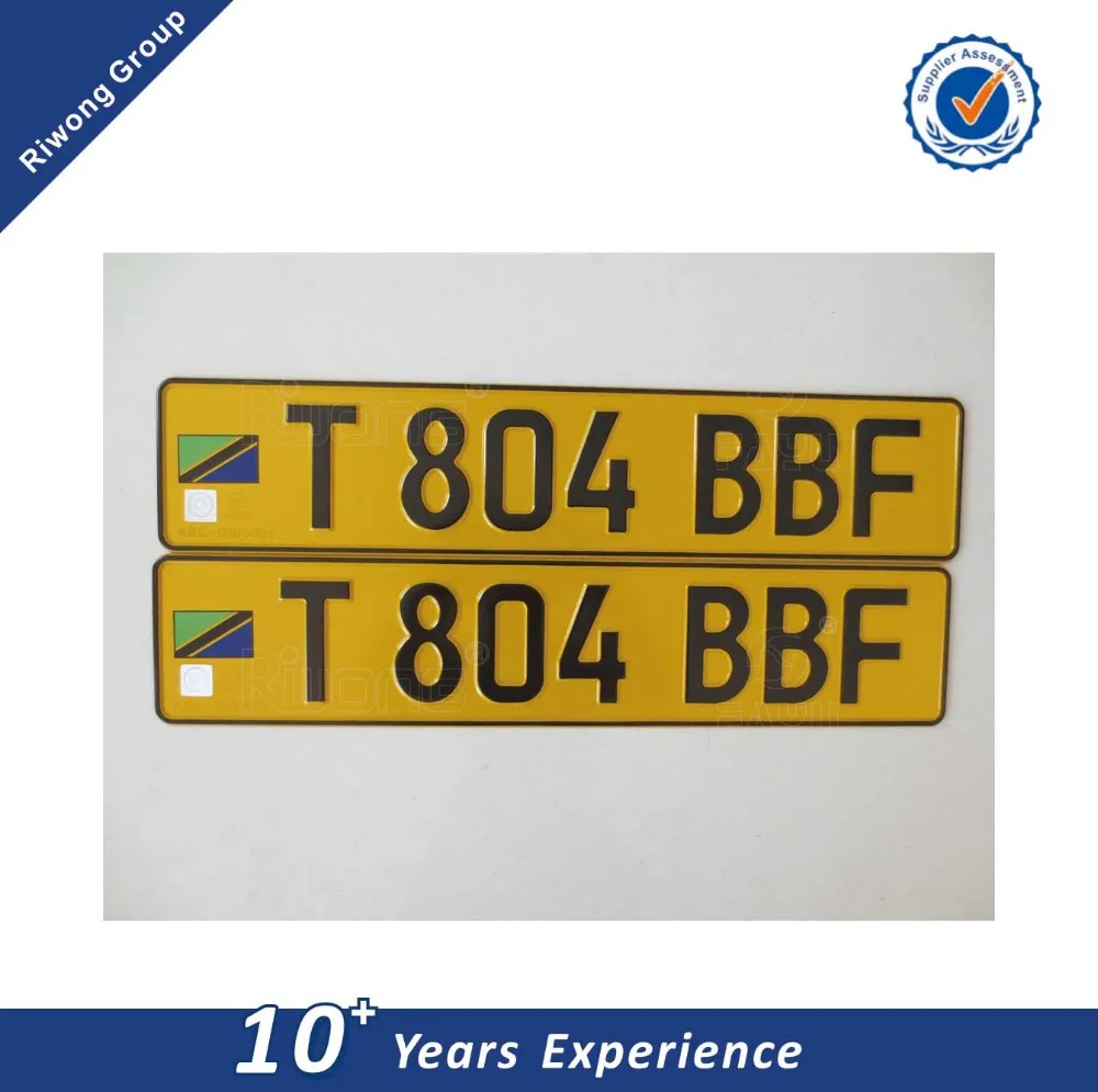 Tanzania Car Number Plate With Reflective Film With High Security Buy