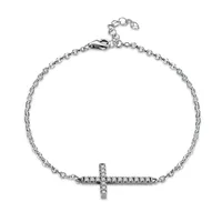 

925 Sterling silver jesus cross bracelet for women