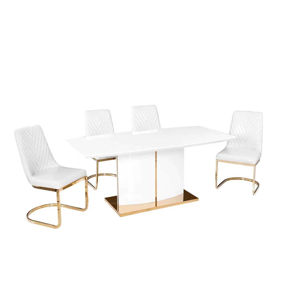 Living Room Furniture Luxury Table Gold Stainless Dining Tables And