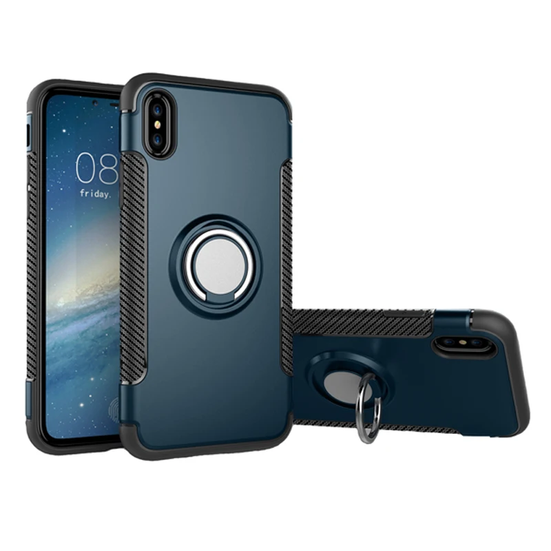 

A007 China Manufacturer Custom Design mobile case covers Magnetic Car Holder Ring Mobile Phone Case For iphone 6s XR XS max, Black;blue;golden;gray;red;silver