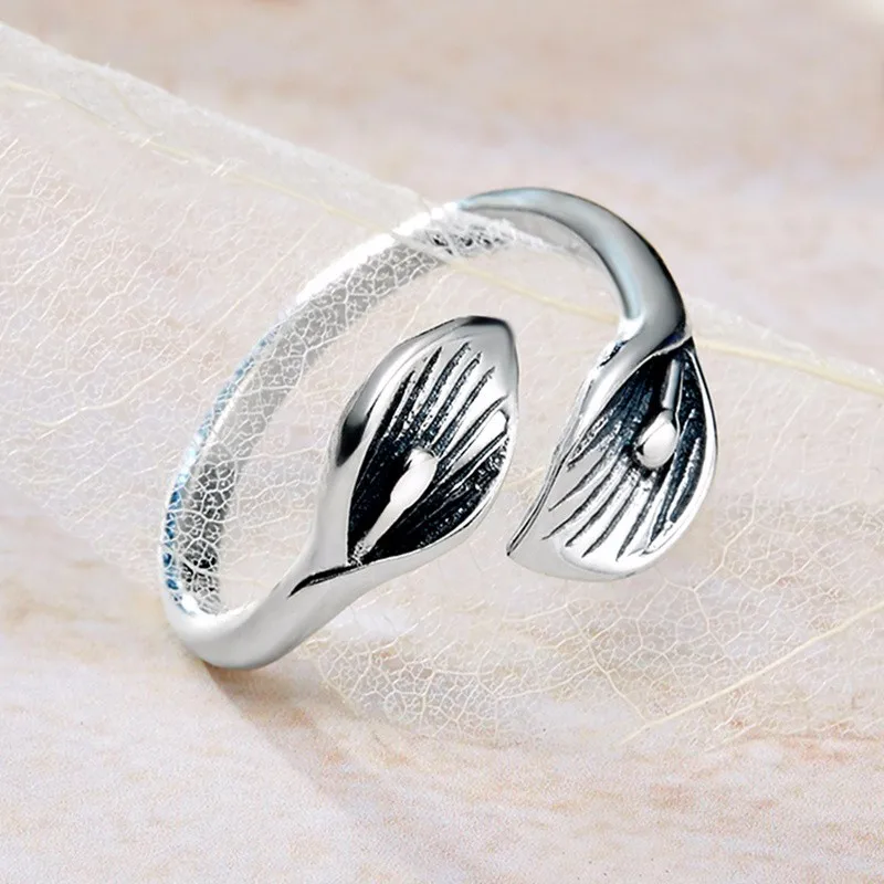 

Factory Supply Genuine 925 Silver Vintage Oxidized Open Finger Ring Women 2020