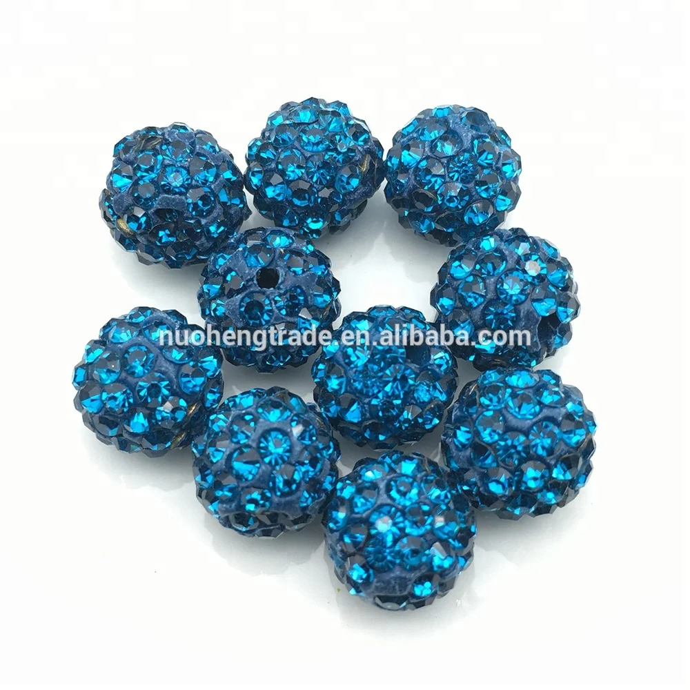 

Handmade 6 Rows Crystal Peacock Blue Color Round Ball Beads With Pave Rhinestone for DIY Bracelet Size, Red