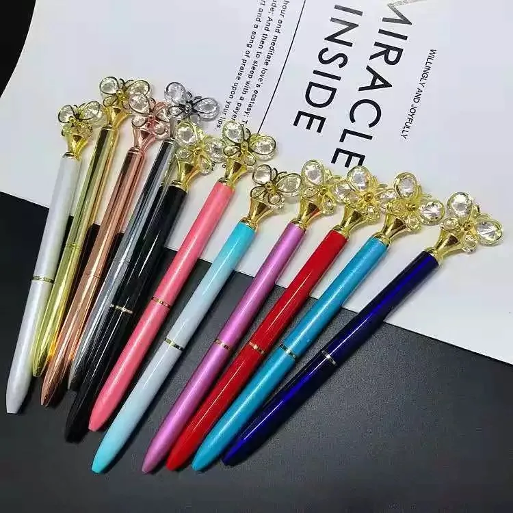 Personalised Butterfly Crystal Diamond Topped Pen 