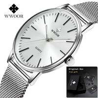

WWOOR 8832 Men Fashion Quartz Watches New Luxury Simple Analog Stainless Steel Wristwatch