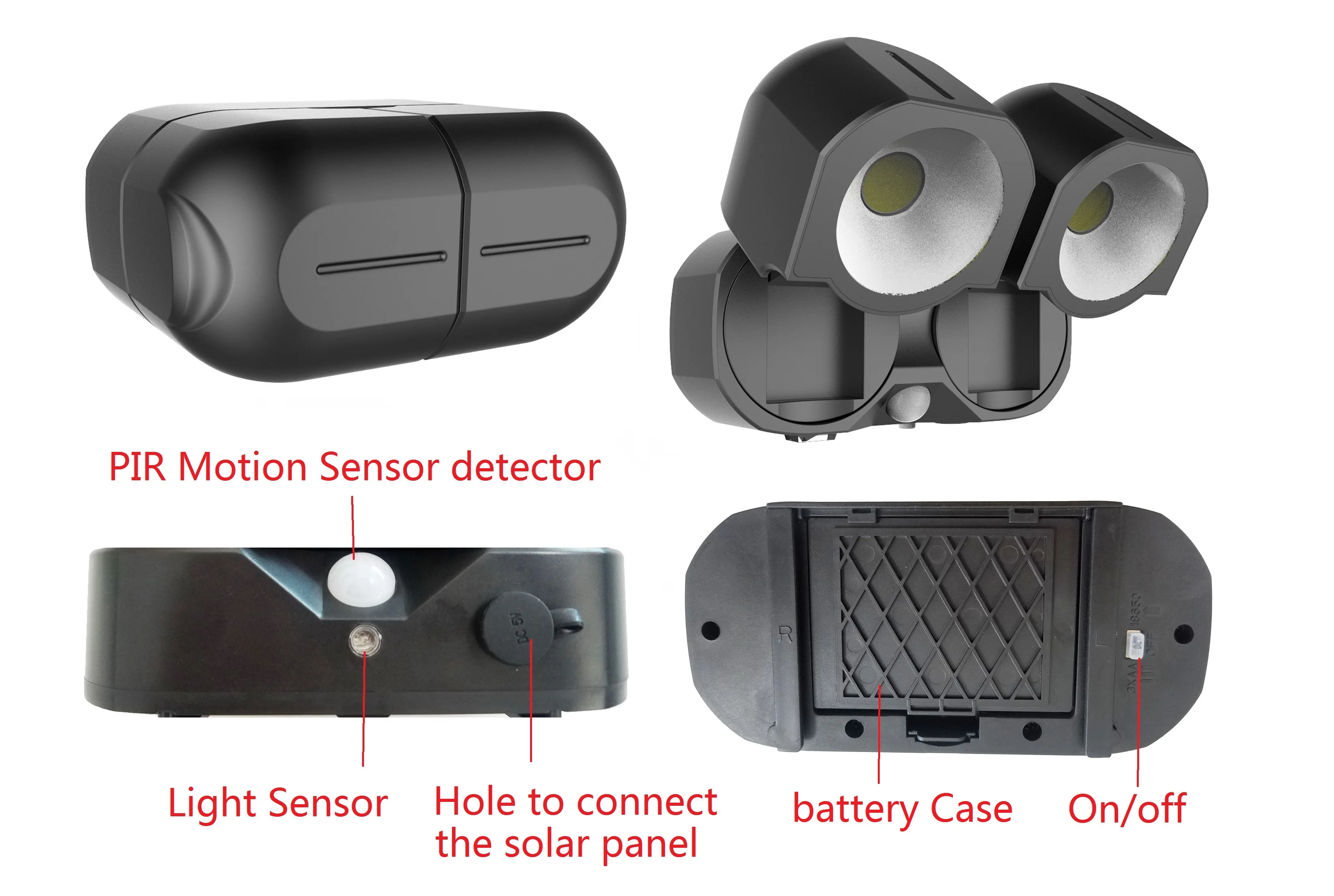 LED multifunctional outdoor/indoor battery operated version led flood light with PIR motion sensor wall light