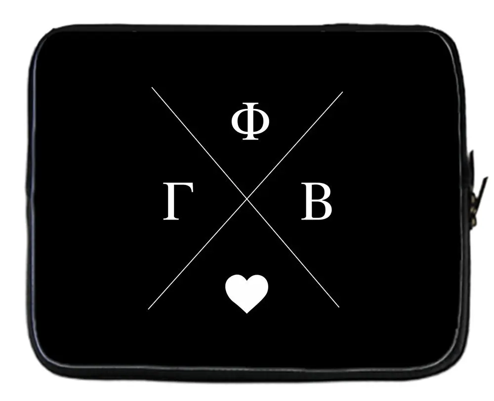 Gamma Phi Beta Hipster Logo Black Neoprene Sleeve Case for 15 inch Laptop Skin Cover for Acer/Apple/Asus/Lenovo/HP/Samsung & More