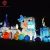 mid autumn lantern mid-autumn silk lantern silk latern light chain decorations for kids party
