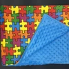 New XS(15 in x 40) 5 lb. Autism / Special Needs Rainbow Puzzle Weighted Blanket