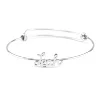 2018 women adjustable silver plain bracelets Christmas silver promotional bangles make your own name bracelets