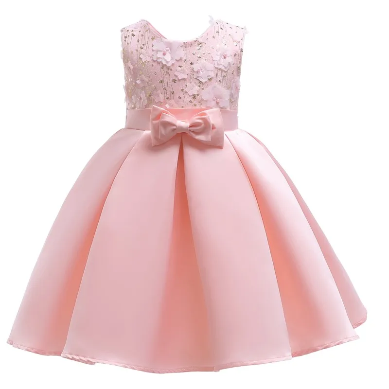 YSMARKET Baby Flower Girl Princess Dresses Embroidery Kids Clothes Wedding Dress For Birthday Party Children Costumes E2888
