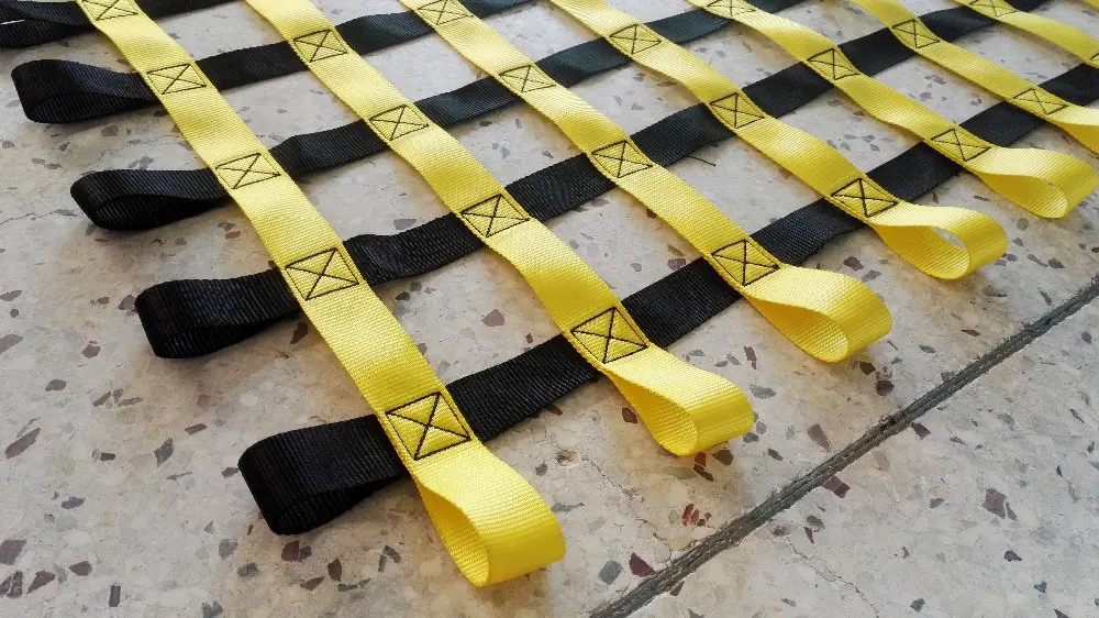 
polyester webbing net adjustable cargo net for truck for suv/climbing cargo net 