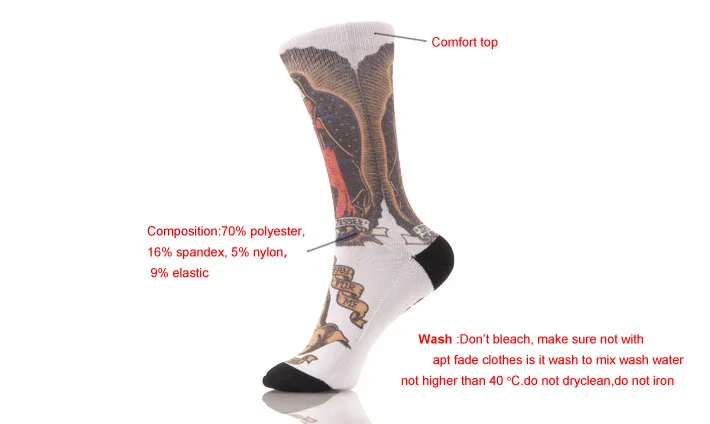 Custom Fashion Colorful Sublimation Print Socks