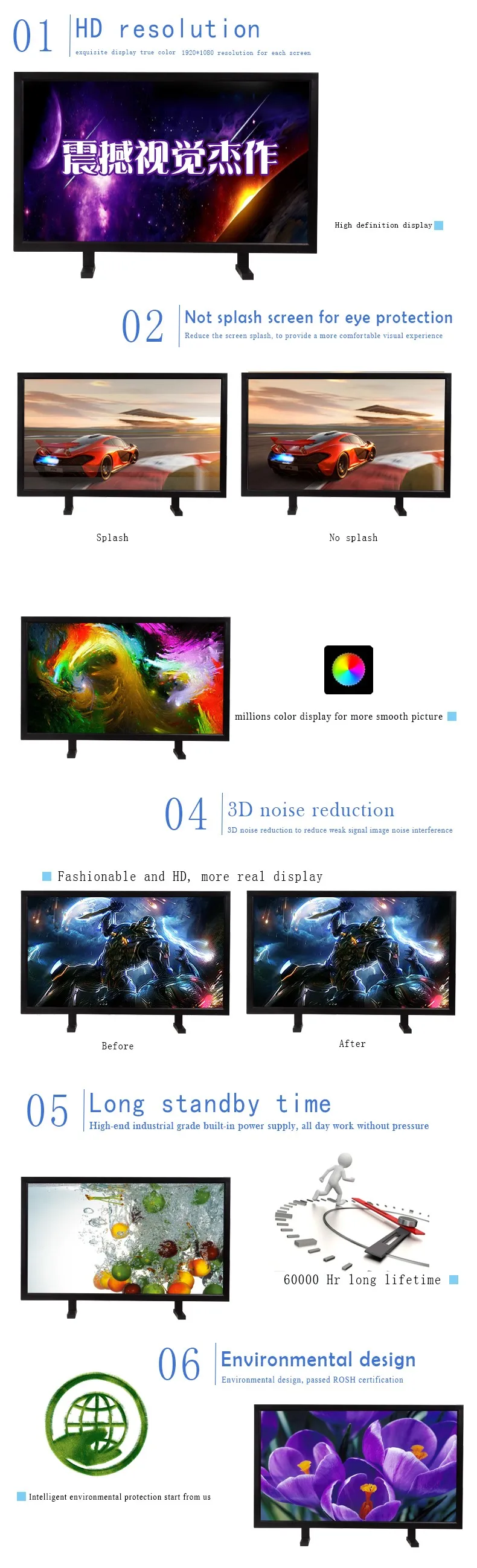 32 inch large square used lcd monitors LCD CCTV monitor