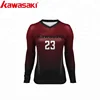 Red sample design fashion women sublimated long sleeve volleyball uniform