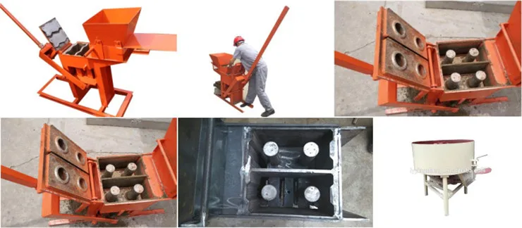 Qmr2 40 Manual Concrete Block Molds Clay Machine Hand Press Brick ...