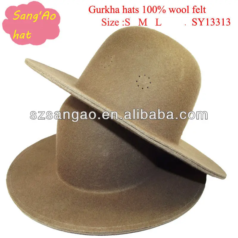 Wholesale Azo Large Wool Gurkha Hat 