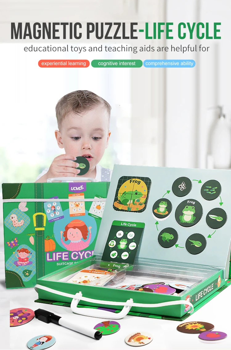 Plant and Animal Magnetic Puzzle Educational Kids Toys Life Cycle Puzzle details