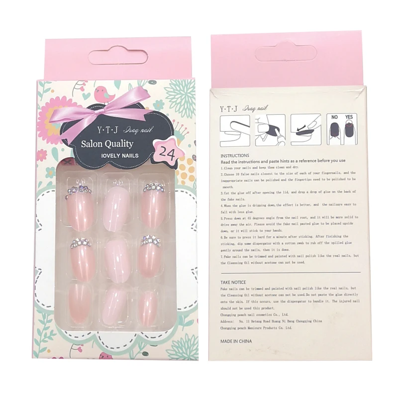 A20 24pcs/box Diy 3d False Nails Artificial Fingernails Press On Pre