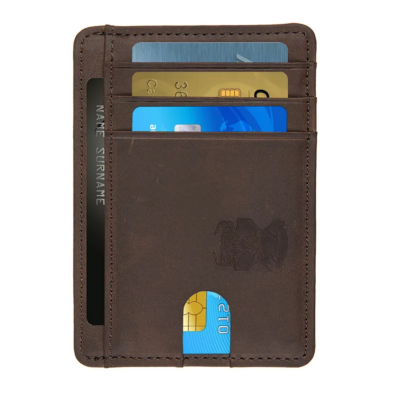 

2018 Leather Vintage Mens Credit Card Sleeve Wallet Card