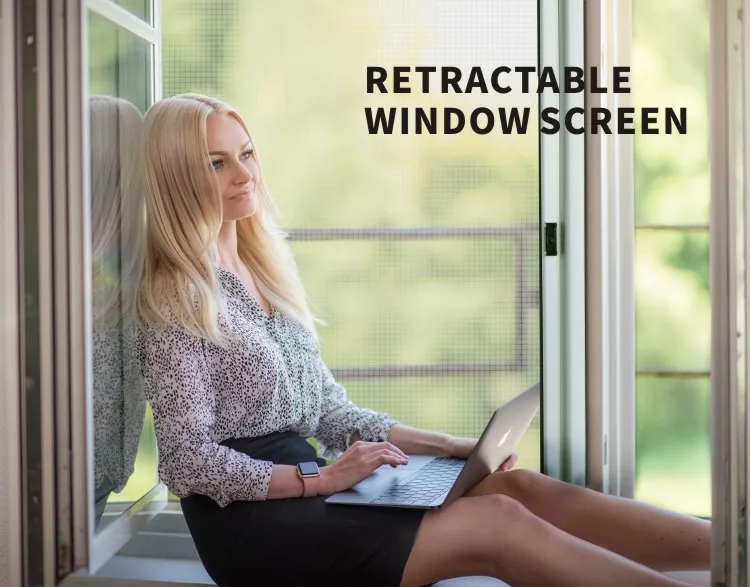 Motorized Retractable Screens Retractable fly screen window/fiberglass insect screen/Roller screen