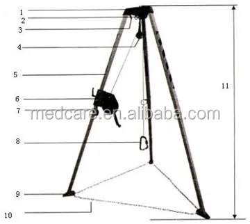 self-lock confined space rescue tripod