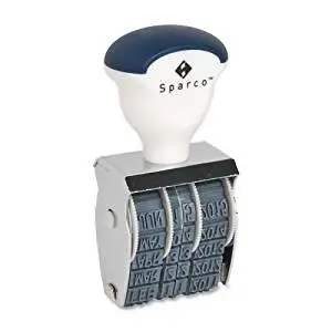 Wholesale CASE of 25 - Sparco Date Stamps-Date Stamper, 4 Bands, Size No. 1-1/2", Imprint 1"x1/4"